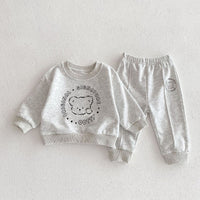 Load image into Gallery viewer, 2 Pieces Set Baby Kid Girls Boys Letters Cartoon Tops And Solid Color Pants Wholesale 23101957
