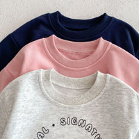 Load image into Gallery viewer, 2 Pieces Set Baby Kid Girls Boys Letters Cartoon Tops And Solid Color Pants Wholesale 23101957
