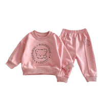 Load image into Gallery viewer, 2 Pieces Set Baby Kid Girls Boys Letters Cartoon Tops And Solid Color Pants Wholesale 23101957
