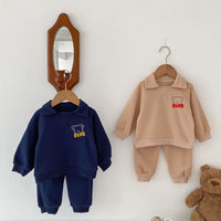 Load image into Gallery viewer, 2 Pieces Set Baby Kid Boys Cartoon Hoodies Sweatshirts And Solid Color Pants Wholesale 23101958
