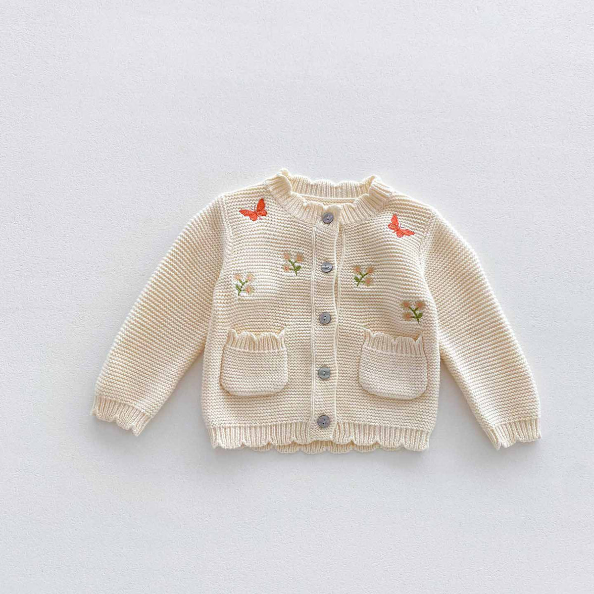 Baby Kid Girls Flower Butterfly Embroidered Sweaters And Shorts Wholesale 23101959