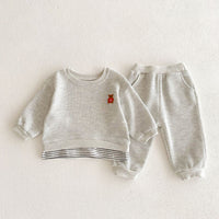 Load image into Gallery viewer, 2 Pieces Set Baby Kid Girls Sports Solid Color Cartoon Hoodies Sweatshirts And Pants Wholesale 23101963
