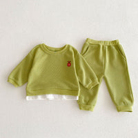 Load image into Gallery viewer, 2 Pieces Set Baby Kid Girls Sports Solid Color Cartoon Hoodies Sweatshirts And Pants Wholesale 23101963
