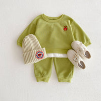 Load image into Gallery viewer, 2 Pieces Set Baby Kid Girls Sports Solid Color Cartoon Hoodies Sweatshirts And Pants Wholesale 23101963
