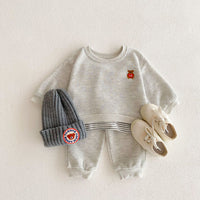 Load image into Gallery viewer, 2 Pieces Set Baby Kid Girls Sports Solid Color Cartoon Hoodies Sweatshirts And Pants Wholesale 23101963
