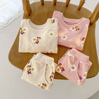 Load image into Gallery viewer, 2 Pieces Set Baby Kid Girls Flower Cartoon Print Hoodies Sweatshirts And Pants Wholesale 23101964
