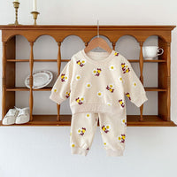 Load image into Gallery viewer, 2 Pieces Set Baby Kid Girls Flower Cartoon Print Hoodies Sweatshirts And Pants Wholesale 23101964
