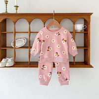 Load image into Gallery viewer, 2 Pieces Set Baby Kid Girls Flower Cartoon Print Hoodies Sweatshirts And Pants Wholesale 23101964
