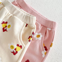Load image into Gallery viewer, 2 Pieces Set Baby Kid Girls Flower Cartoon Print Hoodies Sweatshirts And Pants Wholesale 23101964
