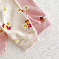 Load image into Gallery viewer, 2 Pieces Set Baby Kid Girls Flower Cartoon Print Hoodies Sweatshirts And Pants Wholesale 23101964
