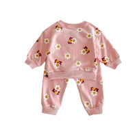Load image into Gallery viewer, 2 Pieces Set Baby Kid Girls Flower Cartoon Print Hoodies Sweatshirts And Pants Wholesale 23101964
