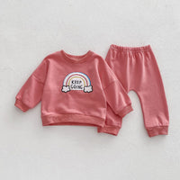 Load image into Gallery viewer, 2 Pieces Set Baby Kid Girls Boys Rainbow Hoodies Sweatshirts And Solid Color Pants Wholesale 23101966

