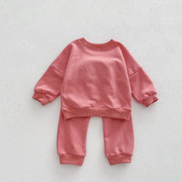 Load image into Gallery viewer, 2 Pieces Set Baby Kid Girls Boys Rainbow Hoodies Sweatshirts And Solid Color Pants Wholesale 23101966
