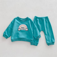 Load image into Gallery viewer, 2 Pieces Set Baby Kid Girls Boys Rainbow Hoodies Sweatshirts And Solid Color Pants Wholesale 23101966
