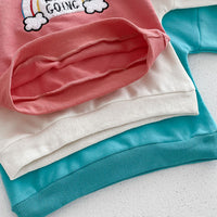Load image into Gallery viewer, 2 Pieces Set Baby Kid Girls Boys Rainbow Hoodies Sweatshirts And Solid Color Pants Wholesale 23101966
