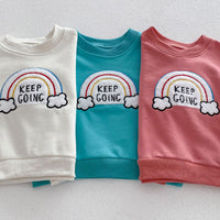 Load image into Gallery viewer, 2 Pieces Set Baby Kid Girls Boys Rainbow Hoodies Sweatshirts And Solid Color Pants Wholesale 23101966
