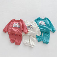 Load image into Gallery viewer, 2 Pieces Set Baby Kid Girls Boys Rainbow Hoodies Sweatshirts And Solid Color Pants Wholesale 23101966
