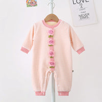 Load image into Gallery viewer, Baby Girls Flower Checked Jumpsuits Wholesale 23101983

