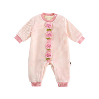 Load image into Gallery viewer, Baby Girls Flower Checked Jumpsuits Wholesale 23101983

