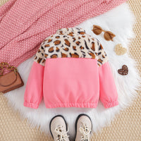 Load image into Gallery viewer, Kid Girls Color-blocking Leopard print Hoodies Sweatshirts Wholesale 23102002
