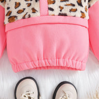 Load image into Gallery viewer, Kid Girls Color-blocking Leopard print Hoodies Sweatshirts Wholesale 23102002
