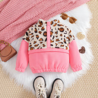 Load image into Gallery viewer, Kid Girls Color-blocking Leopard print Hoodies Sweatshirts Wholesale 23102002
