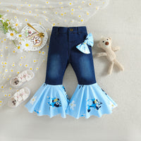 Load image into Gallery viewer, Baby Kid Girls Color-blocking Cartoon Print Pants Wholesale 23102003
