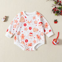 Load image into Gallery viewer, Baby Kid Girls Cartoon Print Christmas Rompers Wholesale 23102405
