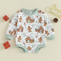 Load image into Gallery viewer, Baby Girls Cartoon Print Christmas Rompers Wholesale 23111503
