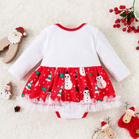 Load image into Gallery viewer, Baby Kid Girls Letters Cartoon Print Christmas Rompers Wholesale 23111506
