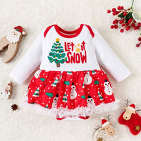 Load image into Gallery viewer, Baby Kid Girls Letters Cartoon Print Christmas Rompers Wholesale 23111506
