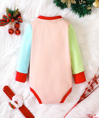 Load image into Gallery viewer, Baby Girls Boys Letters Color-blocking Cartoon Christmas Rompers Wholesale 23112101

