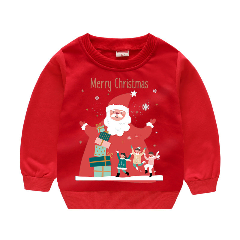 Baby Kid Girls Boys Letters Cartoon Print Christmas Hoodies Sweatshirts Wholesale 23112801