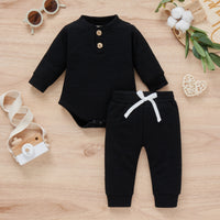 Load image into Gallery viewer, 2 Pieces Set Baby Kid Girls Boys Solid Color Rompers And Pants Wholesale 23113008
