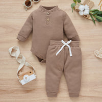 Load image into Gallery viewer, 2 Pieces Set Baby Kid Girls Boys Solid Color Rompers And Pants Wholesale 23113008
