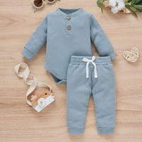 Load image into Gallery viewer, 2 Pieces Set Baby Kid Girls Boys Solid Color Rompers And Pants Wholesale 23113008
