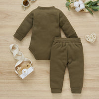 Load image into Gallery viewer, 2 Pieces Set Baby Kid Girls Boys Solid Color Rompers And Pants Wholesale 23113008
