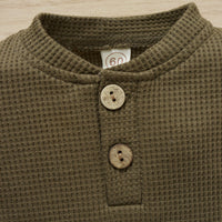 Load image into Gallery viewer, 2 Pieces Set Baby Kid Girls Boys Solid Color Rompers And Pants Wholesale 23113008
