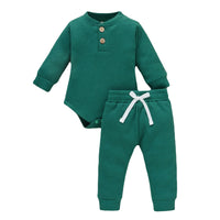 Load image into Gallery viewer, 2 Pieces Set Baby Kid Girls Boys Solid Color Rompers And Pants Wholesale 23113008
