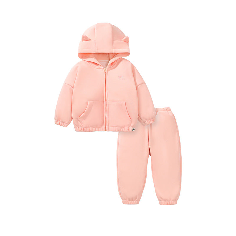 2 Pieces Set Baby Kid Girls Solid Color Hoodies Sweatshirts And Pants Wholesale 231130101