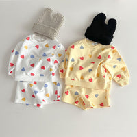 Load image into Gallery viewer, 2 Pieces Set Baby Kid Girls Love heart Print Tops And Shorts Wholesale 231130112
