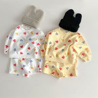 Load image into Gallery viewer, 2 Pieces Set Baby Kid Girls Love heart Print Tops And Shorts Wholesale 231130112
