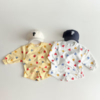 Load image into Gallery viewer, 2 Pieces Set Baby Kid Girls Love heart Print Tops And Shorts Wholesale 231130112
