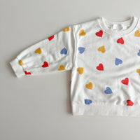 Load image into Gallery viewer, 2 Pieces Set Baby Kid Girls Love heart Print Tops And Shorts Wholesale 231130112
