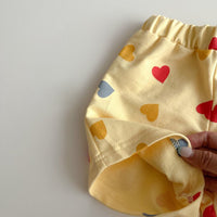 Load image into Gallery viewer, 2 Pieces Set Baby Kid Girls Love heart Print Tops And Shorts Wholesale 231130112
