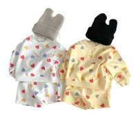 Load image into Gallery viewer, 2 Pieces Set Baby Kid Girls Love heart Print Tops And Shorts Wholesale 231130112
