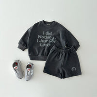 Load image into Gallery viewer, 2 Pieces Set Baby Kid Girls Boys Letters Tops And Solid Color Shorts Wholesale 231130114
