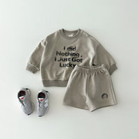 Load image into Gallery viewer, 2 Pieces Set Baby Kid Girls Boys Letters Tops And Solid Color Shorts Wholesale 231130114

