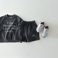 Load image into Gallery viewer, 2 Pieces Set Baby Kid Girls Boys Letters Tops And Solid Color Shorts Wholesale 231130114
