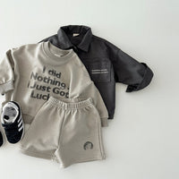 Load image into Gallery viewer, 2 Pieces Set Baby Kid Girls Boys Letters Tops And Solid Color Shorts Wholesale 231130114
